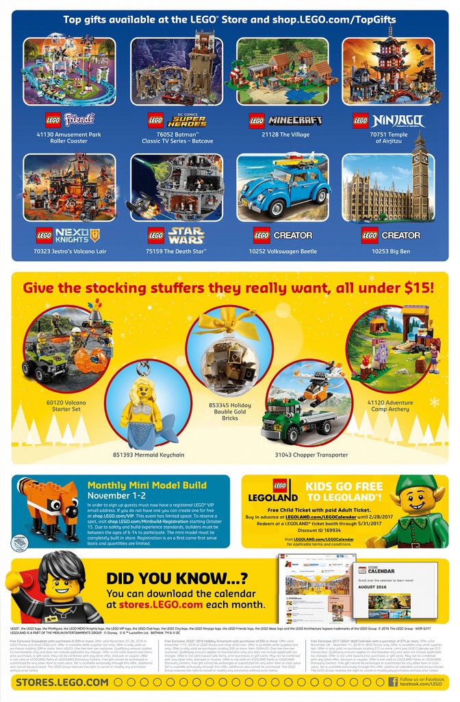 lego store calender