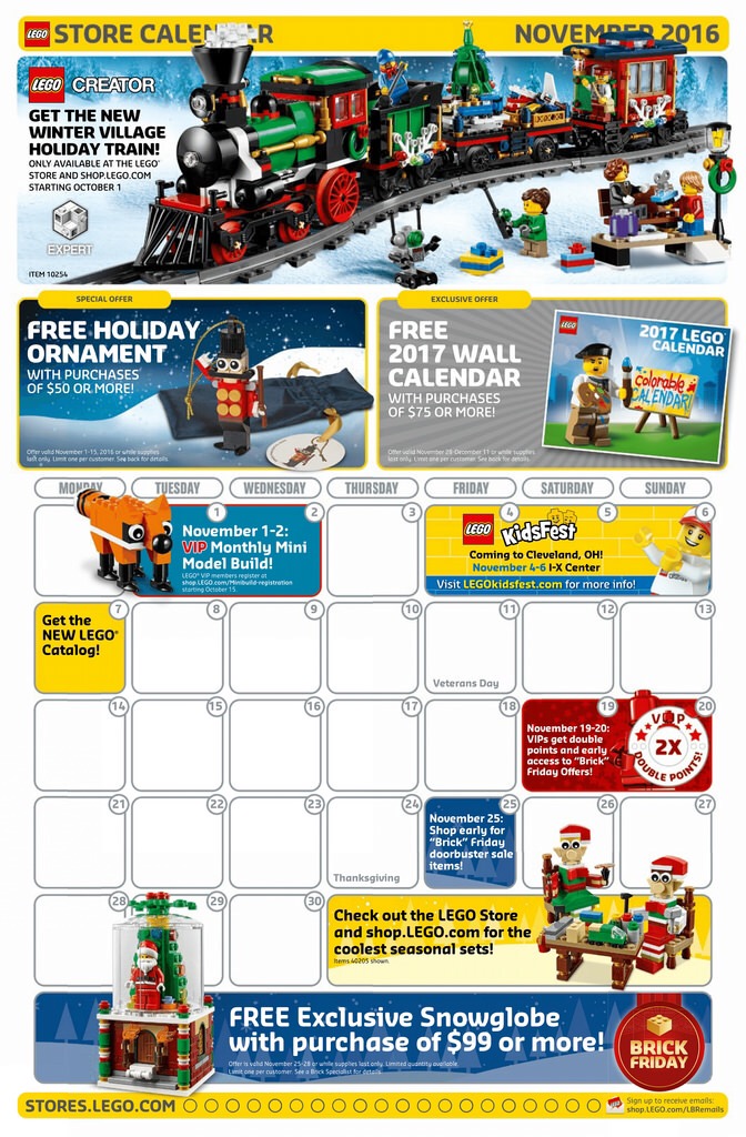 lego store calender