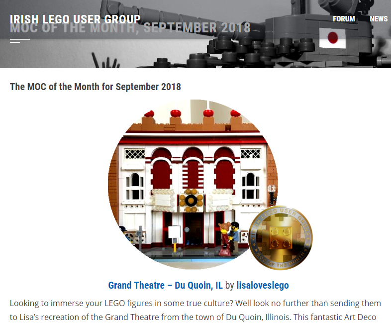 Irish LEGO User Group MOC of the Month