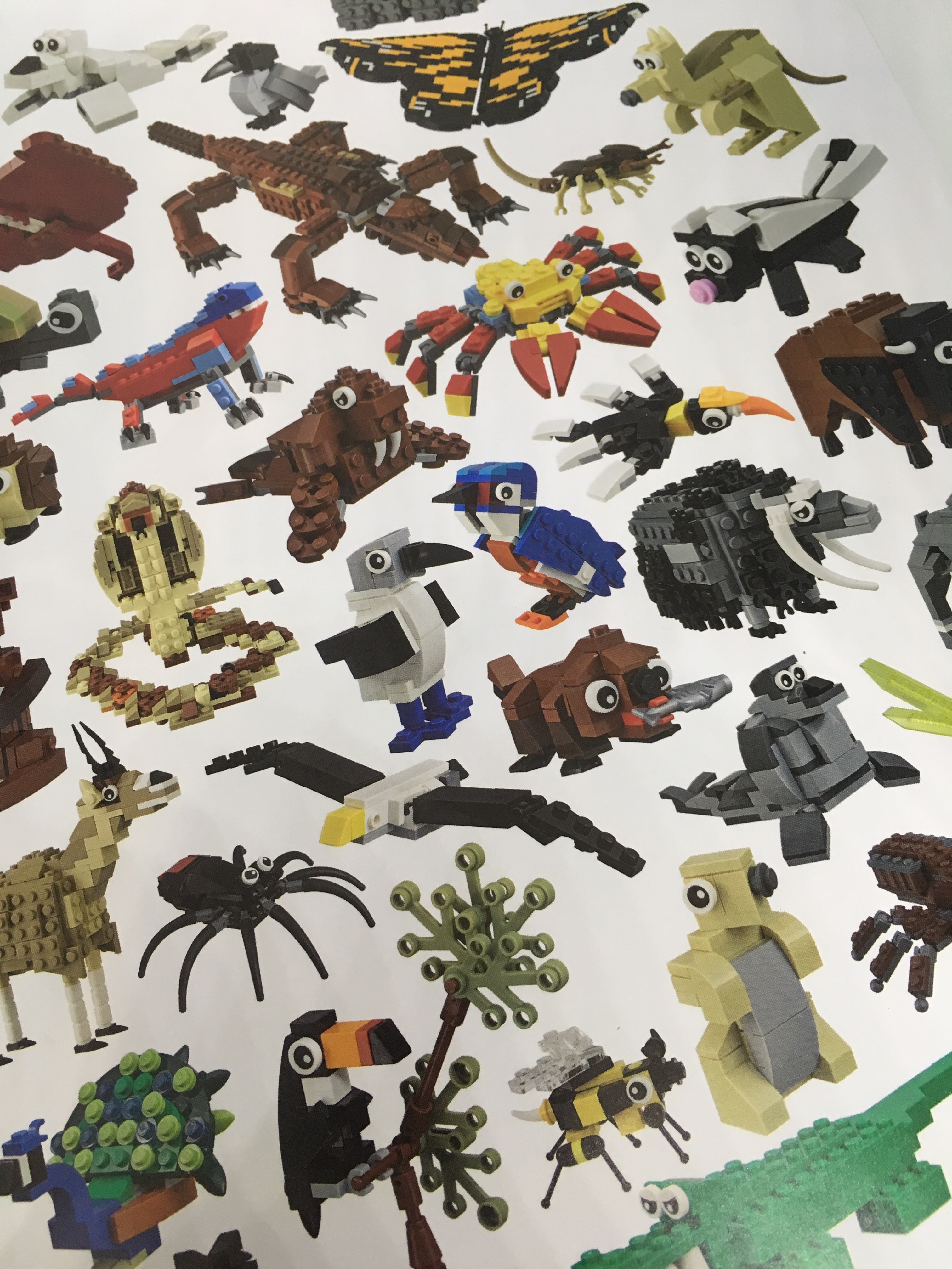 Brick built Lego animals 